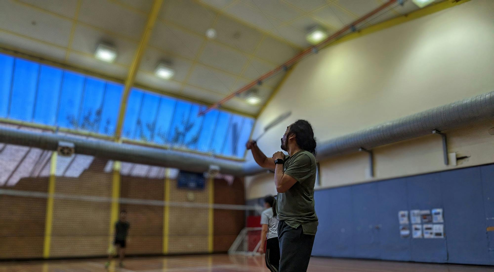 A game of Advanced Badminton at the Belconnen Community Centre