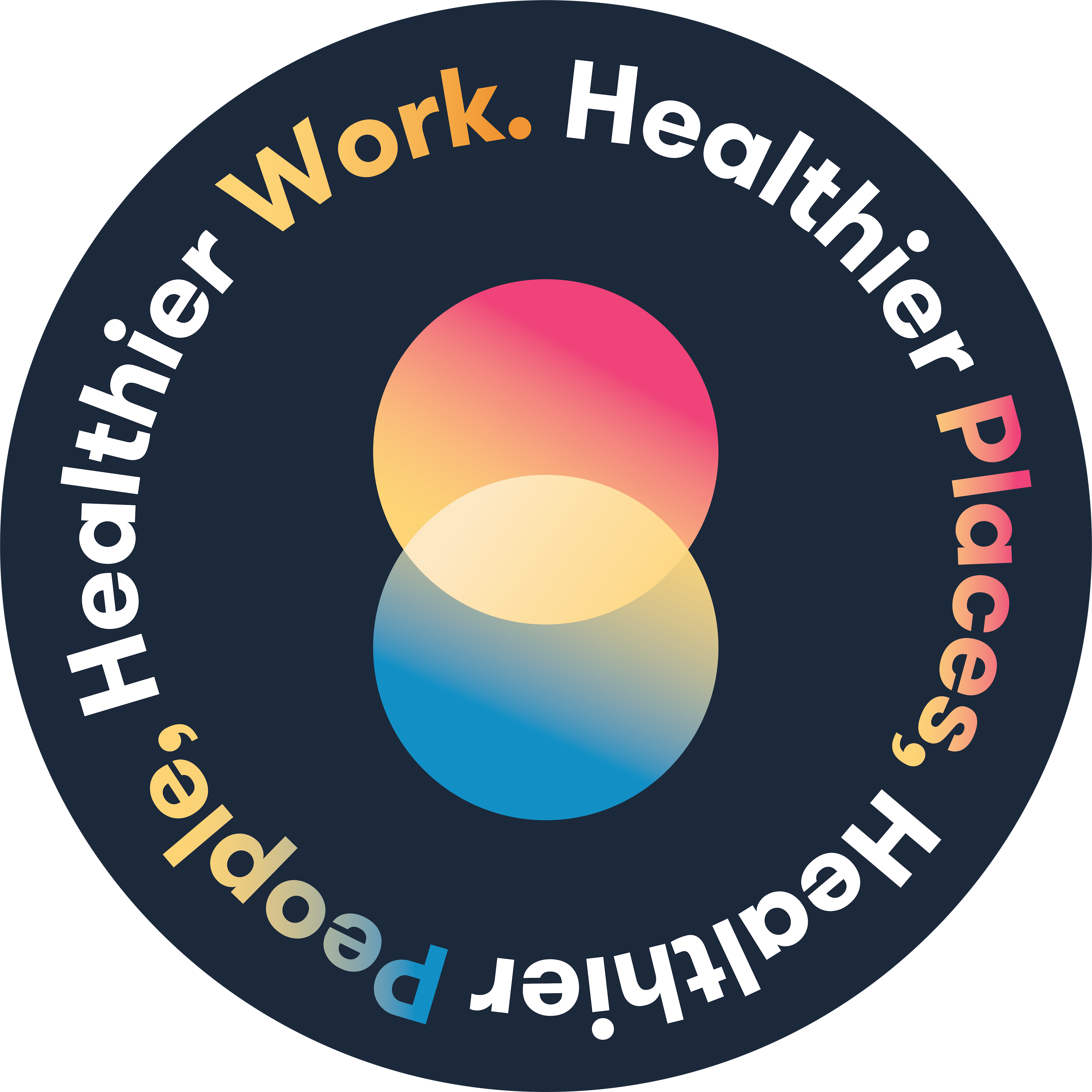 Badge recognising CRCS' involvement in the Healthier Work program