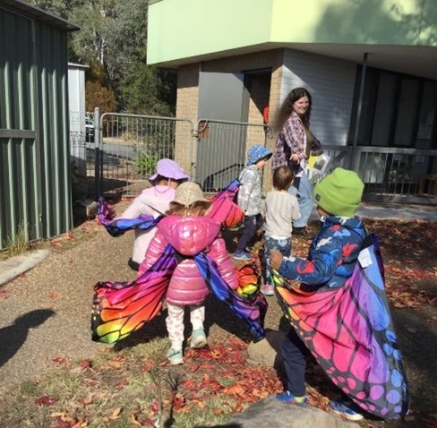 Children dressed as butterflies at Bruce Ridge Early Childhood Centre.