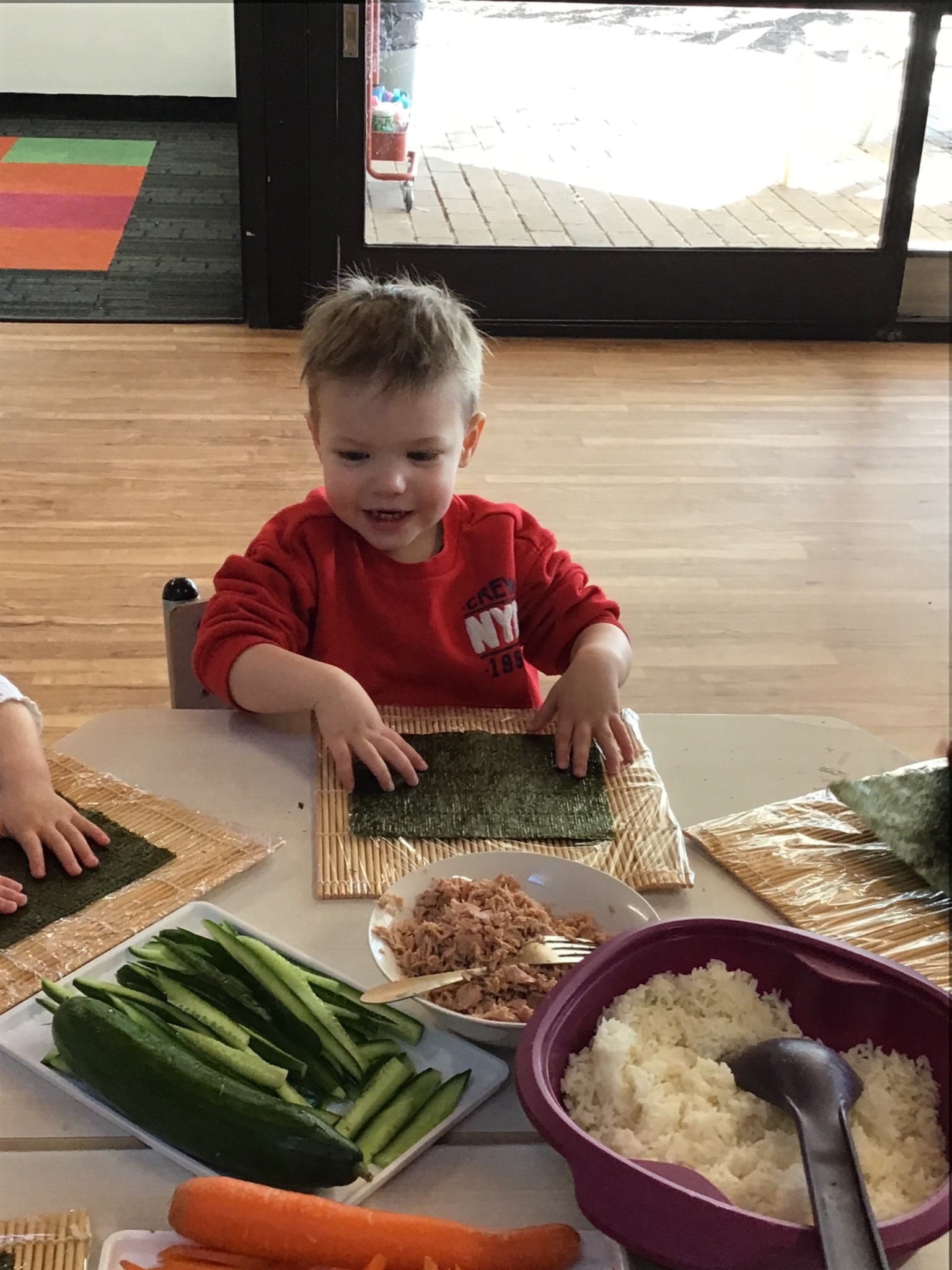 Lincoln Making Sushi at Bruce Early Childhood Centre