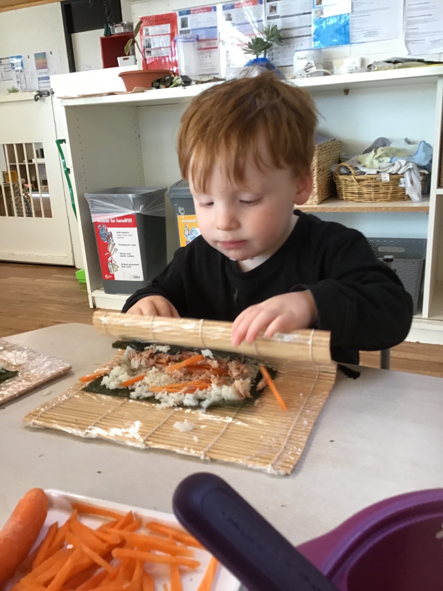 Ronan Making Sushi at Bruce Early Childhood Centre