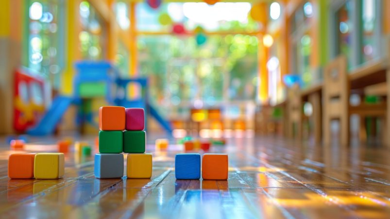 Childcare Services Scene for Presentation Slide Generative AI